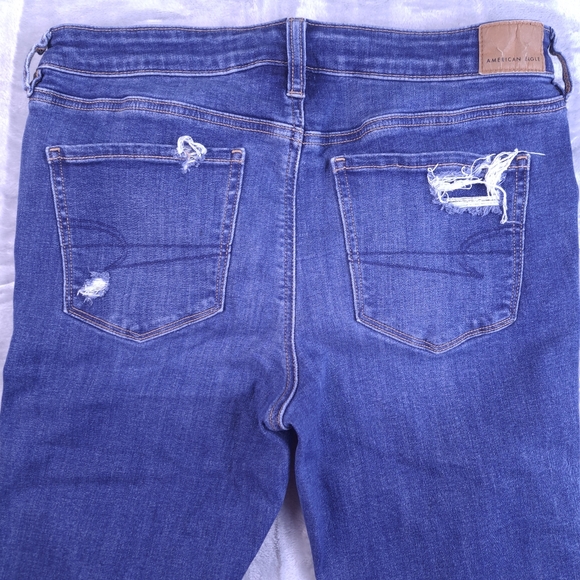 American Eagle Outfitters Blue Distressed Skinny Jeans - Picture 9 of 16